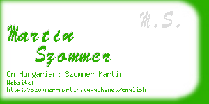 martin szommer business card